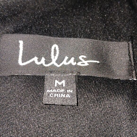 Lulus black fit and flare midi semi formal party wedding cruise dress Sz M NWOT - Picture 8 of 8